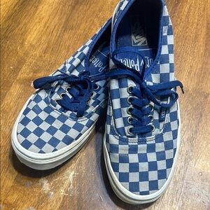 Vans Navy and White Checkered Shoes